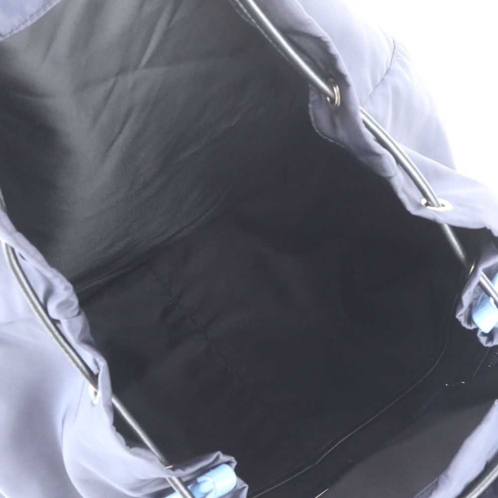 Prada Tessuto Nylon Leather Backpack Navy — view 7