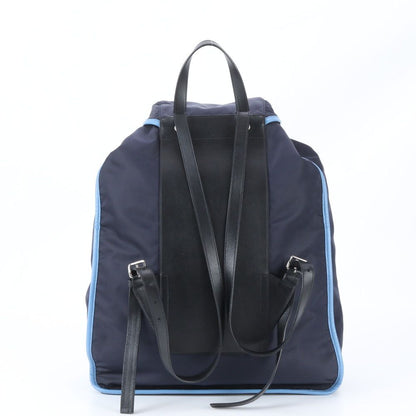 Prada Tessuto Nylon Leather Backpack Navy — view 3