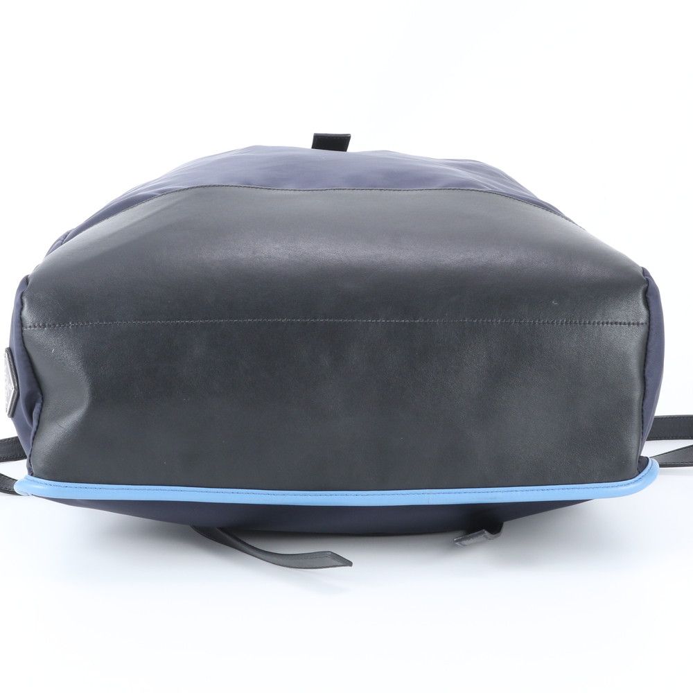 Prada Tessuto Nylon Leather Backpack Navy — view 6