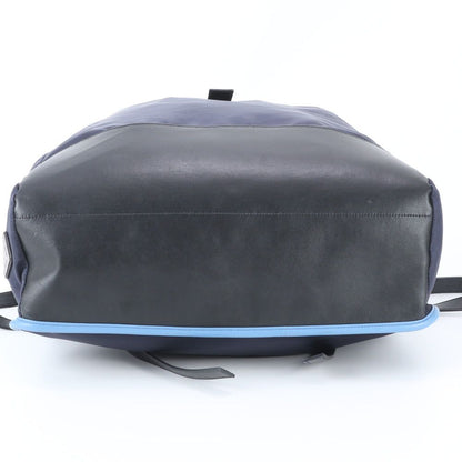 Prada Tessuto Nylon Leather Backpack Navy — view 6