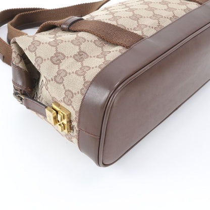 Gucci GG Canvas Leather Shoulder Bag Tote Hand Brown — view 4