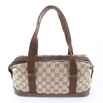 Gucci GG Canvas Leather Shoulder Bag Tote Hand Brown — view 3