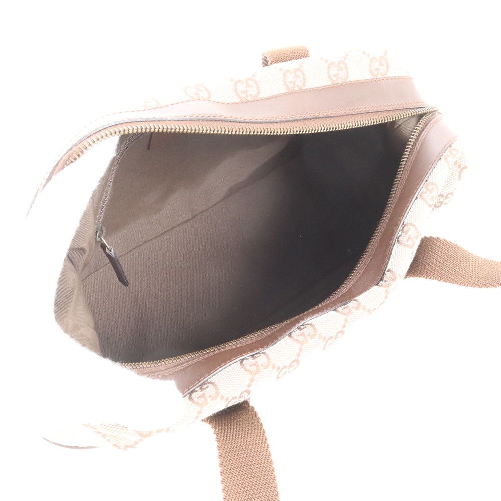 Gucci GG Canvas Leather Shoulder Bag Tote Hand Brown — view 7