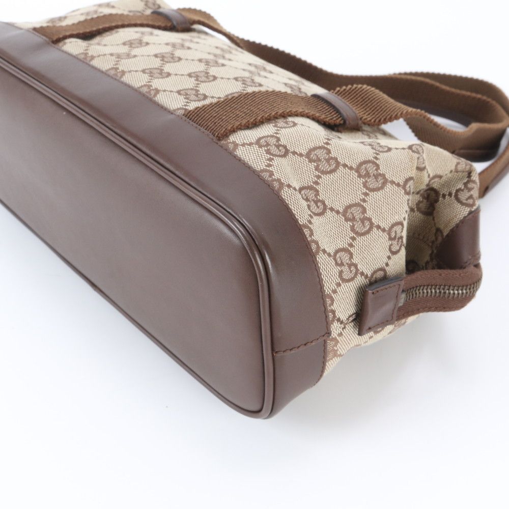 Gucci GG Canvas Leather Shoulder Bag Tote Hand Brown — view 5