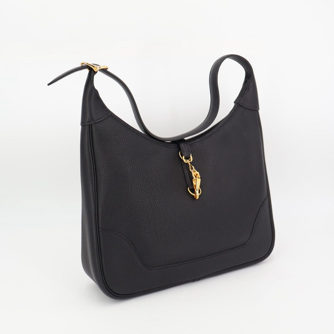 Hermes Trim 31 Black Leather Shoulder