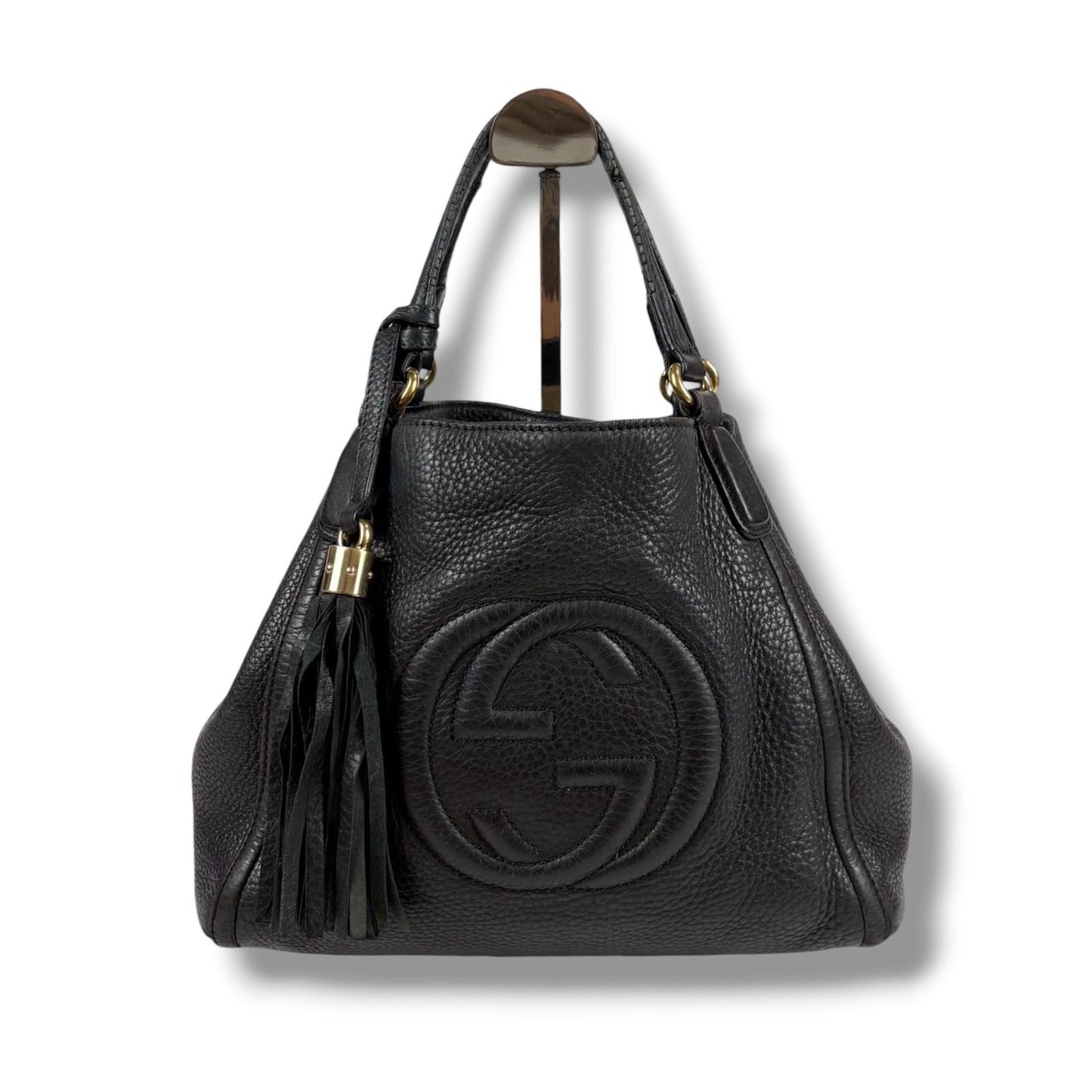 Gucci 2-Way Interlocking Soho Shoulder Bag Black Leather — view 2