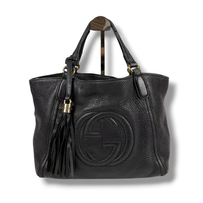 Gucci 2-Way Interlocking Soho Shoulder Bag Black Leather — view 4