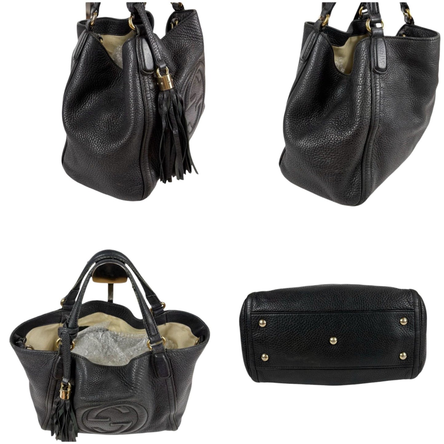 Gucci 2-Way Interlocking Soho Shoulder Bag Black Leather — view 6