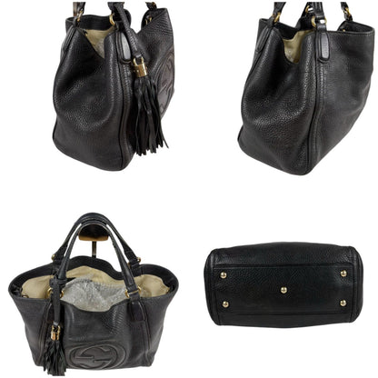 Gucci 2-Way Interlocking Soho Shoulder Bag Black Leather — view 6
