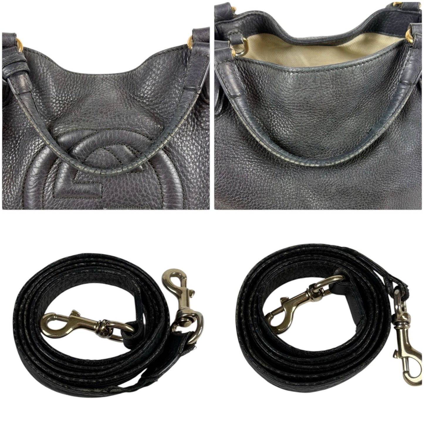 Gucci 2-Way Interlocking Soho Shoulder Bag Black Leather — view 9