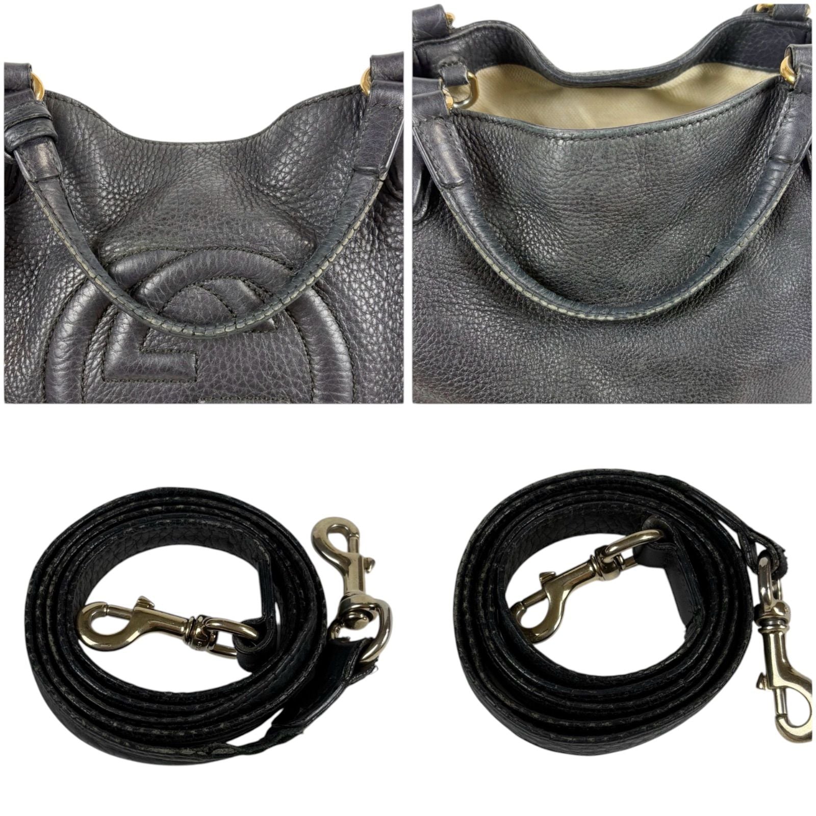 Gucci 2-Way Interlocking Soho Shoulder Bag Black Leather — view 9