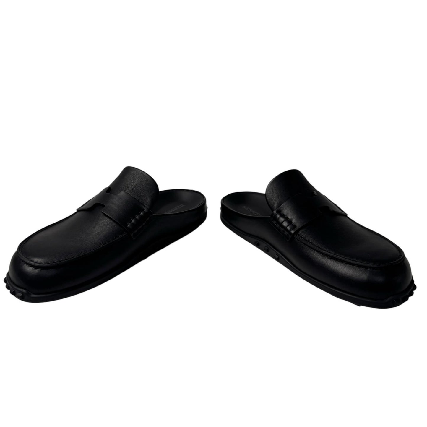 Hermes Mix Mules 36 Leather Black Slip — view 5
