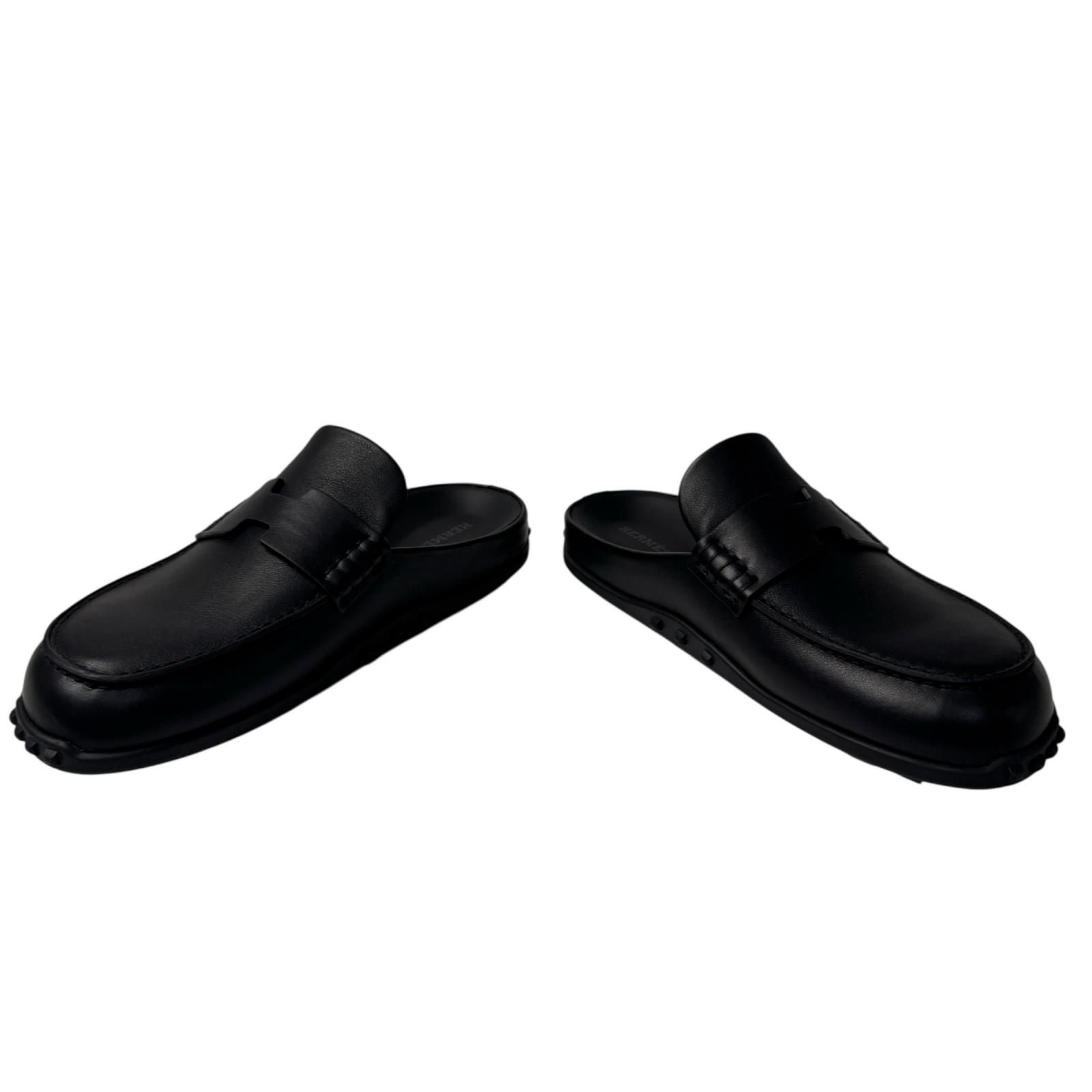 Hermes Mix Mules 36 Leather Black Slip — view 5