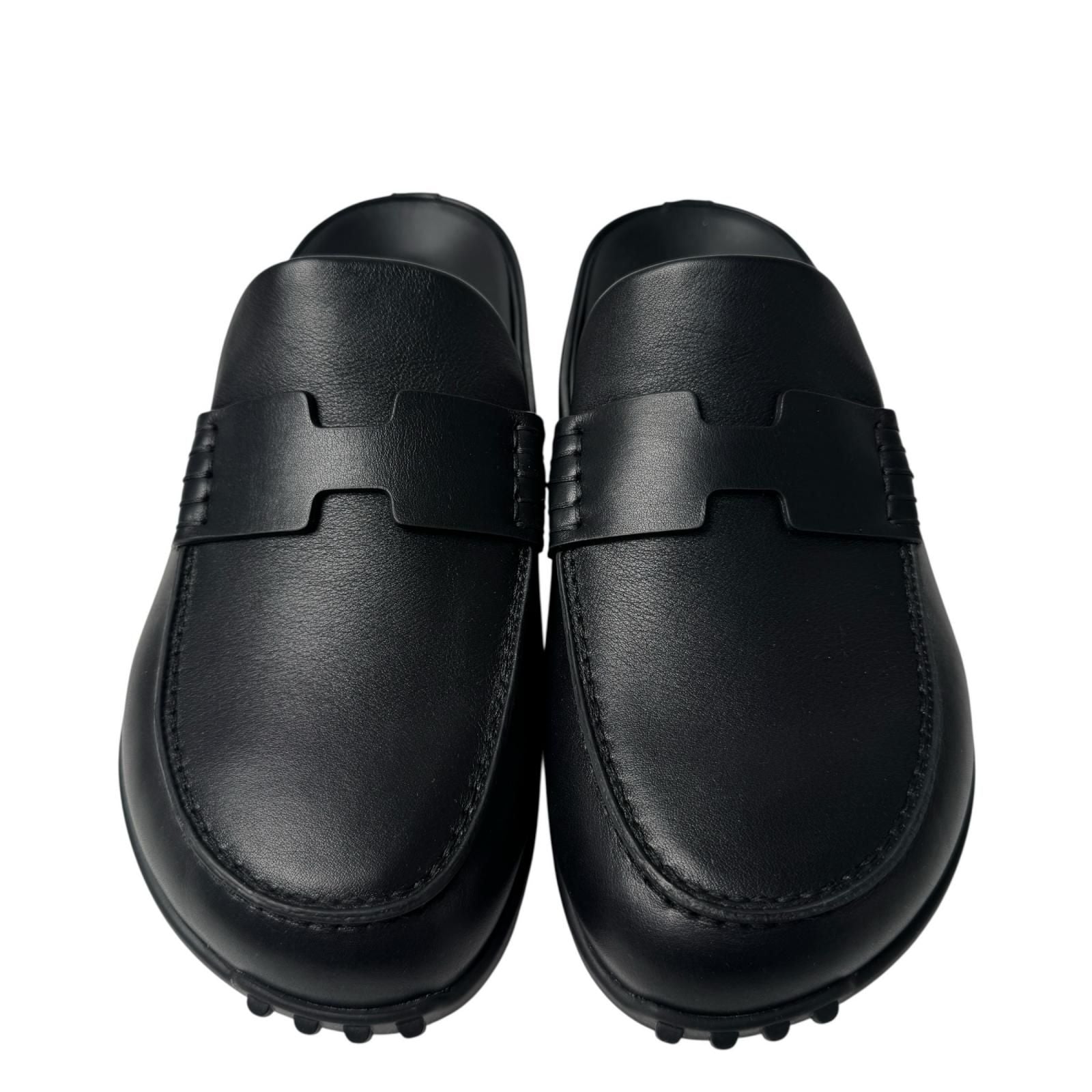 Hermes Mix Mules 36 Leather Black Slip