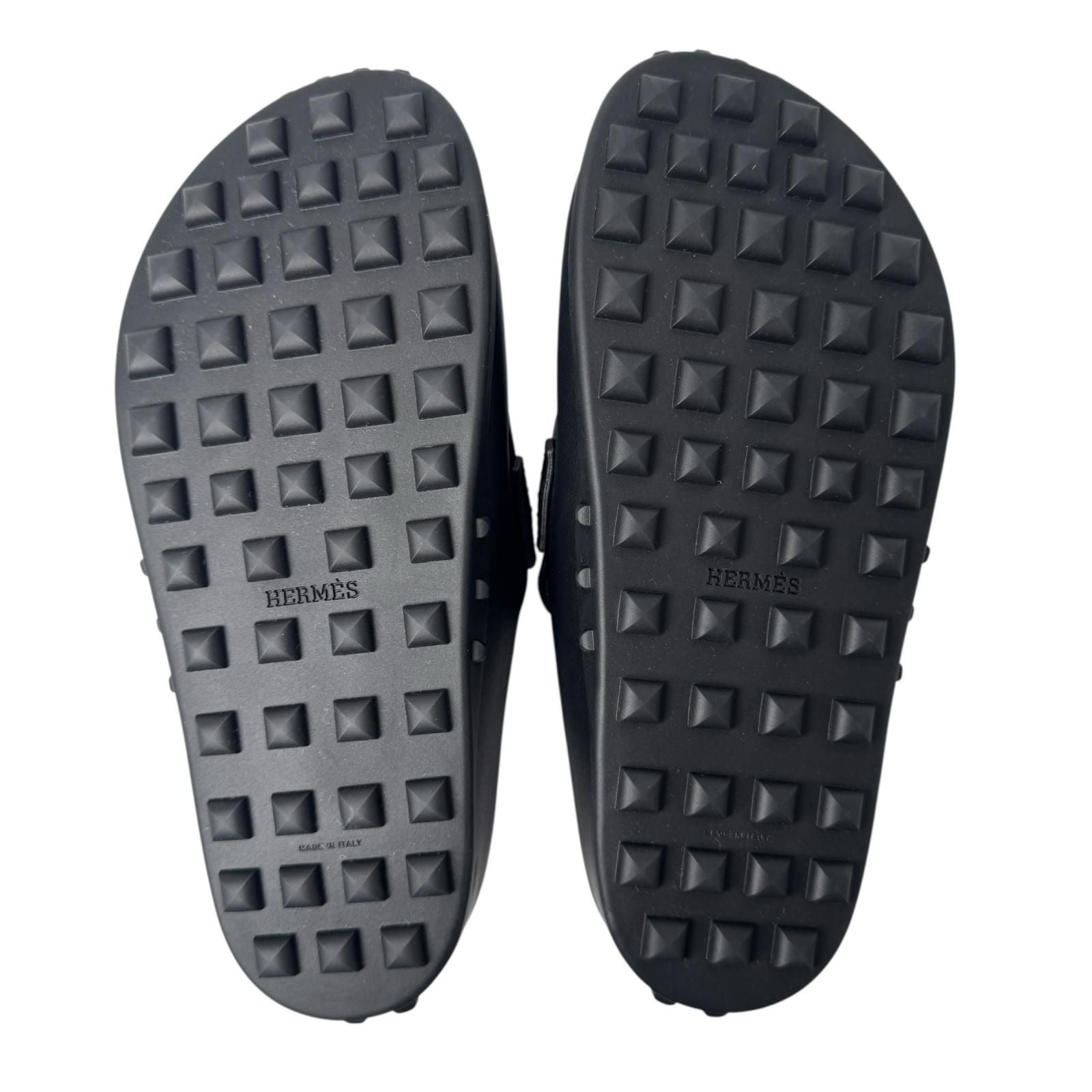 Hermes Mix Mules 36 Leather Black Slip — view 6
