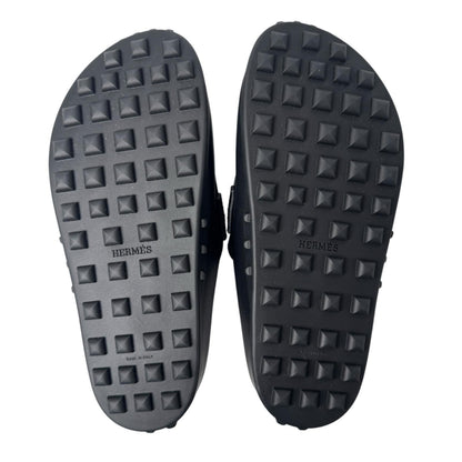 Hermes Mix Mules 36 Leather Black Slip — view 6