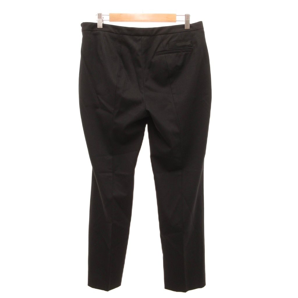 Prada Trousers Beltless Pants Ankle Length Wool 44 Black — view 2