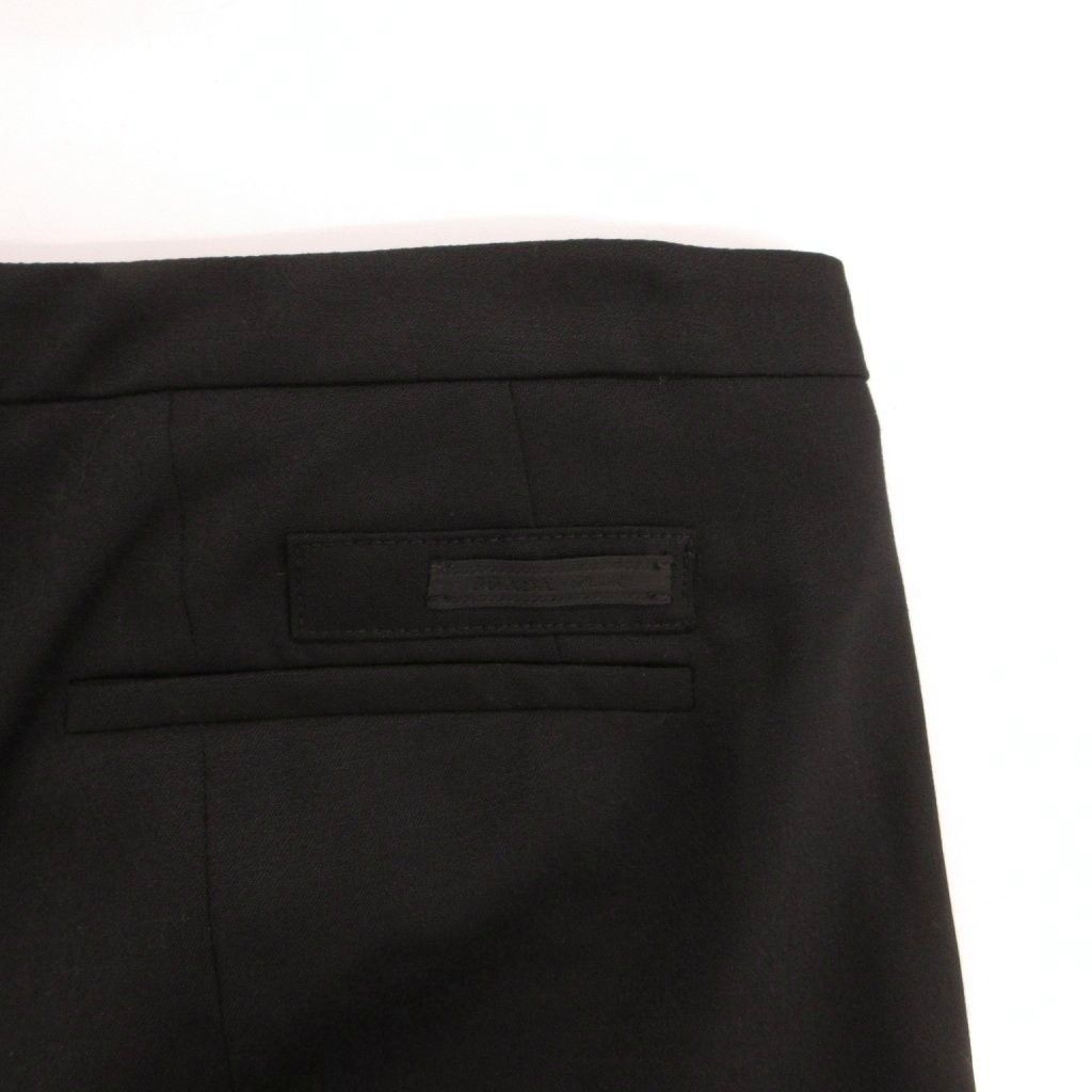 Prada Trousers Beltless Pants Ankle Length Wool 44 Black — view 7