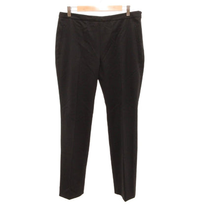 Prada Trousers Beltless Pants Ankle Length Wool 44 Black