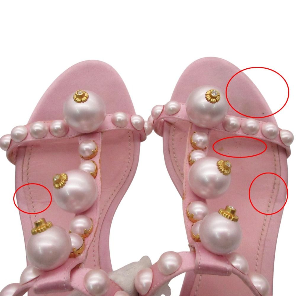 Dolce & Gabbana Sandals Pearl Bijuu T Strap Low Heels Shoes Pink — view 9