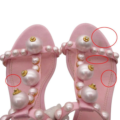 Dolce & Gabbana Sandals Pearl Bijuu T Strap Low Heels Shoes Pink — view 9
