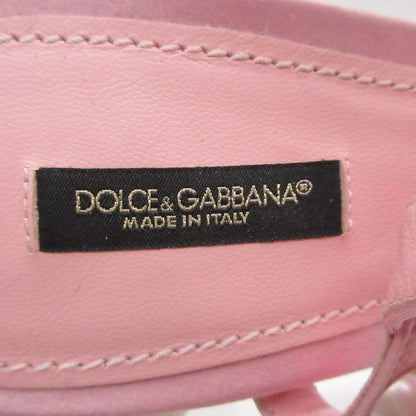 Dolce & Gabbana Sandals Pearl Bijuu T Strap Low Heels Shoes Pink — view 7