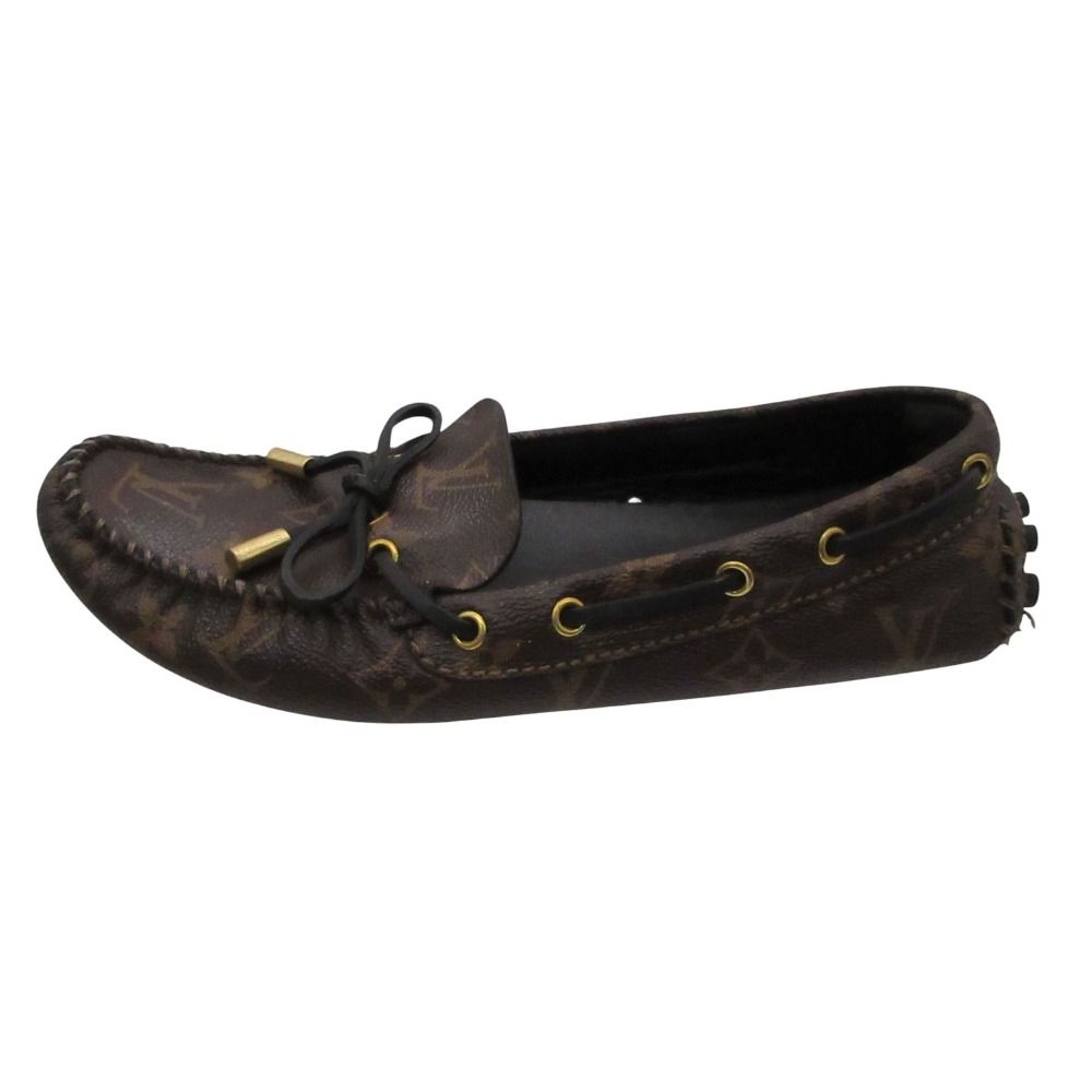 Louis Vuitton Moccasins Arizona Line Monogram Leather Ribbon Driving Shoes Flat — view 3