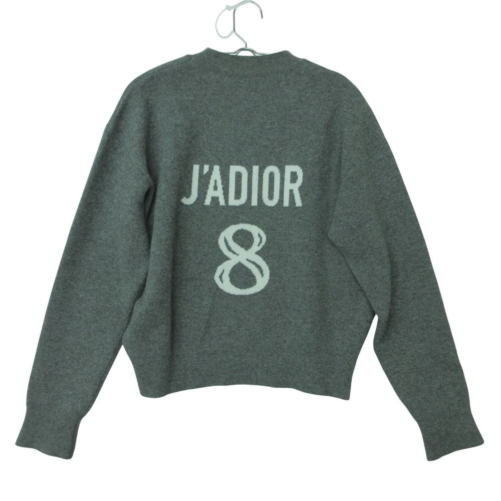 Dior Knit J'adior 8 Letter Ring Boxy Cashmere Sweater Long Sleeve Gray 38 — view 2