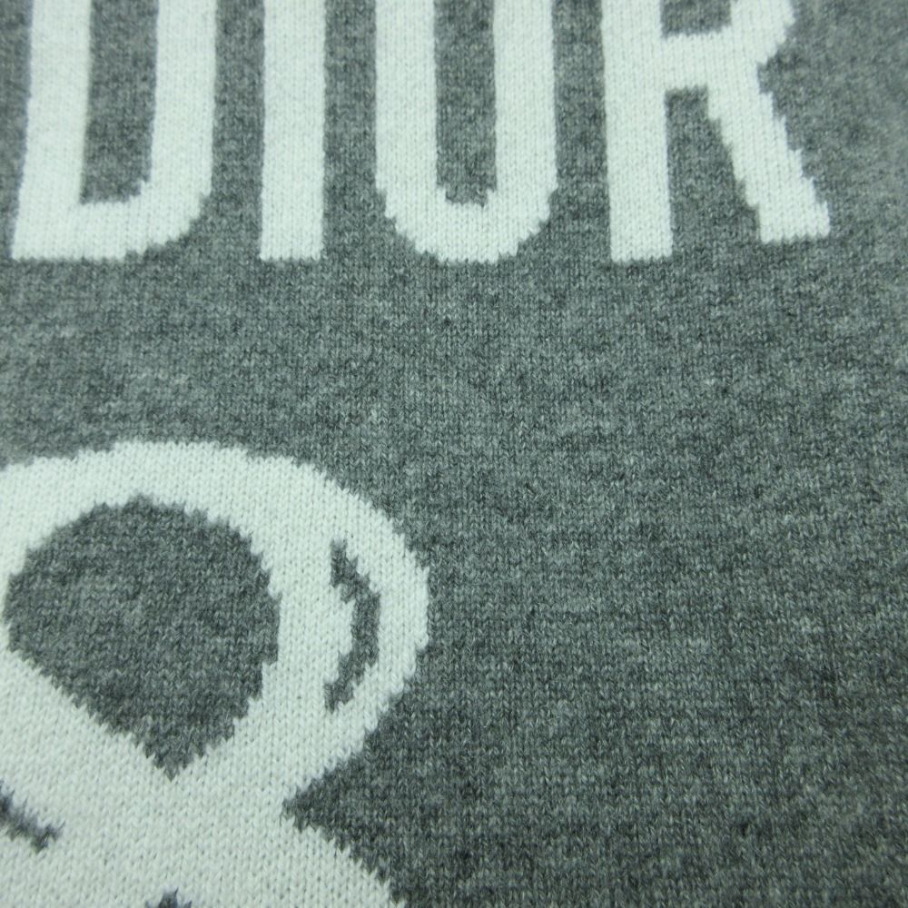 Dior Knit J'adior 8 Letter Ring Boxy Cashmere Sweater Long Sleeve Gray 38 — view 6