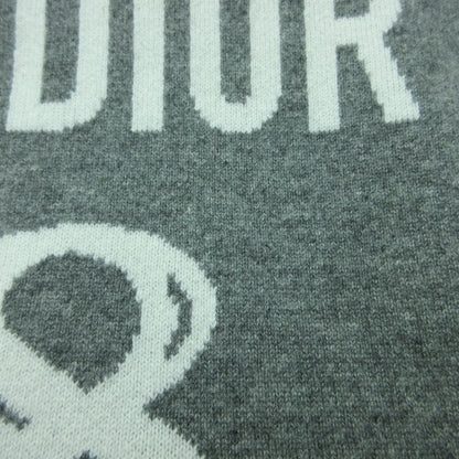 Dior Knit J'adior 8 Letter Ring Boxy Cashmere Sweater Long Sleeve Gray 38