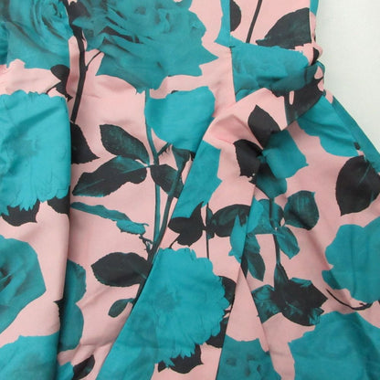 Dior Dress Sleeveless Asymmetrical Floral Pattern Rose Silk Pink 40 — view 5