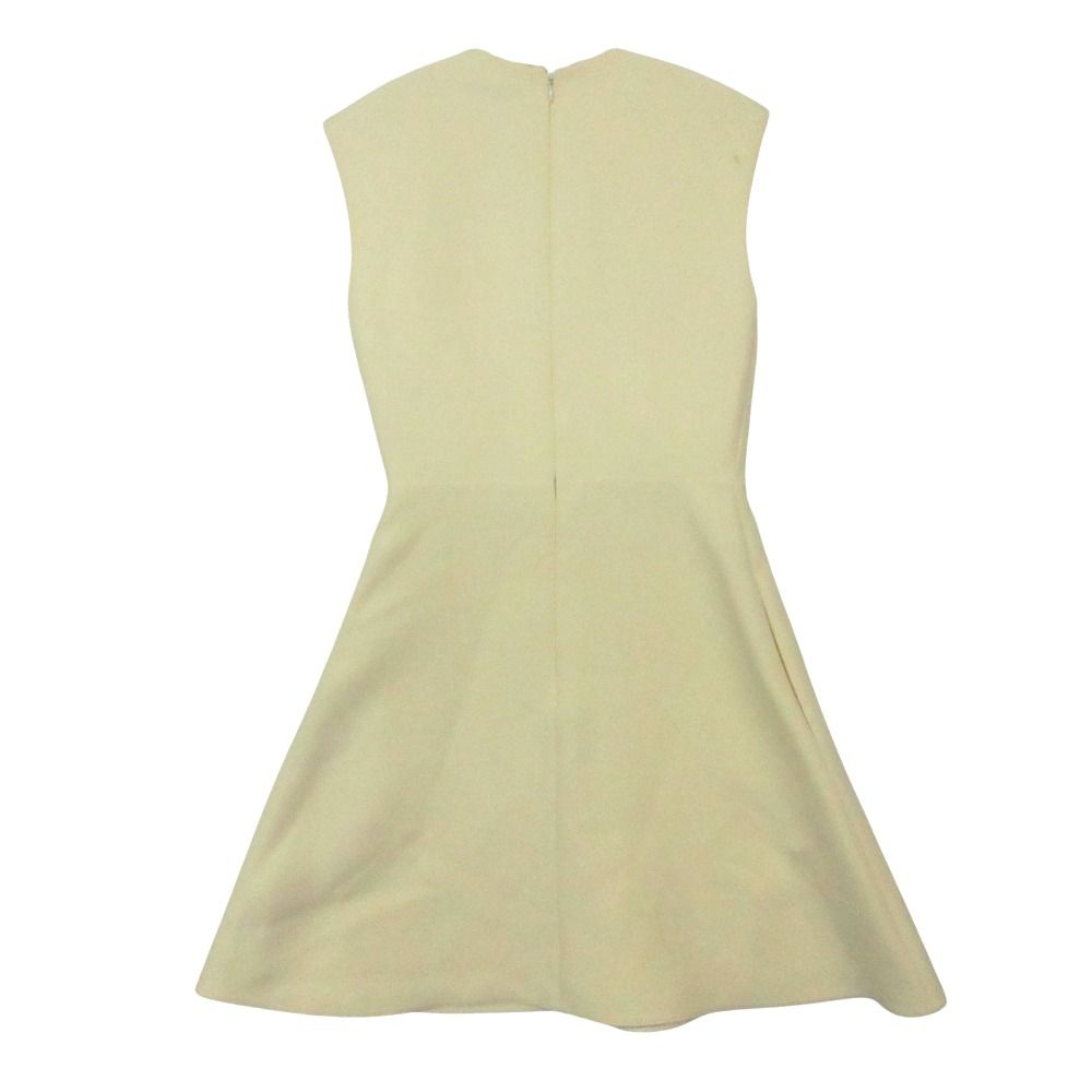 Dior Dress Sleeveless Cache Couple Neck Wool Silk White 38 — view 2
