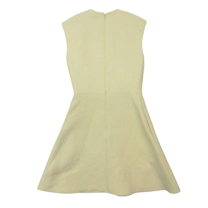 Dior Dress Sleeveless Cache Couple Neck Wool Silk White 38 — view 2