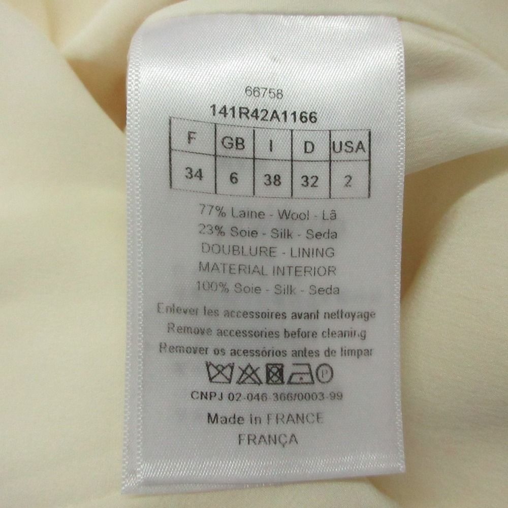 Dior Dress Sleeveless Cache Couple Neck Wool Silk White 38 — view 4