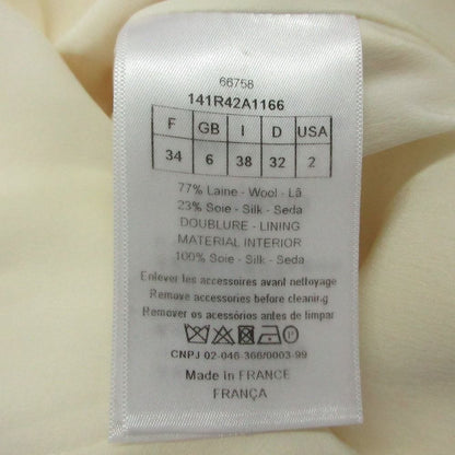 Dior Dress Sleeveless Cache Couple Neck Wool Silk White 38 — view 4