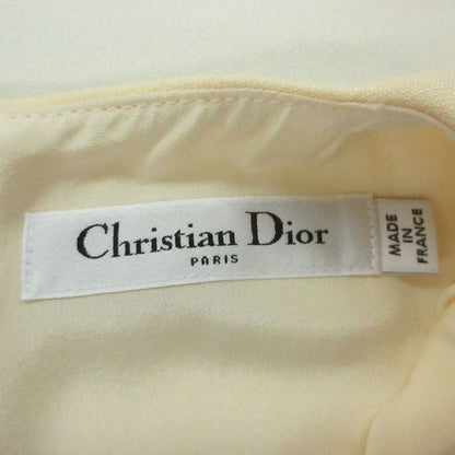 Dior Dress Sleeveless Cache Couple Neck Wool Silk White 38 — view 3