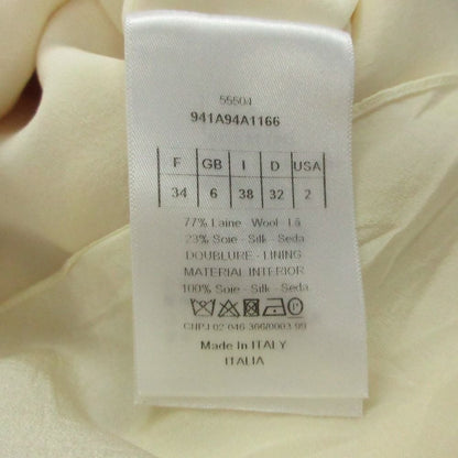Dior Dress Velours Neck Flare Wool Silk White 38 — view 4