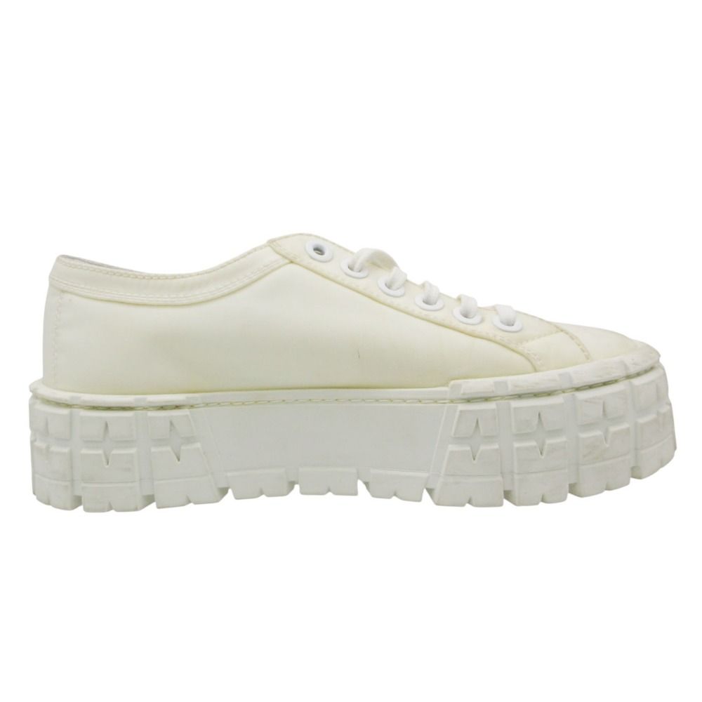 Prada Platform Sneakers Double Wheels Nylon Gabardine Shoes White — view 2