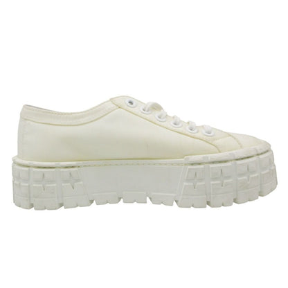 Prada Platform Sneakers Double Wheels Nylon Gabardine Shoes White — view 2