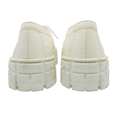 Prada Platform Sneakers Double Wheels Nylon Gabardine Shoes White — view 5