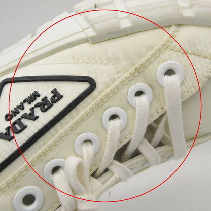 Prada Platform Sneakers Double Wheels Nylon Gabardine Shoes White — view 9
