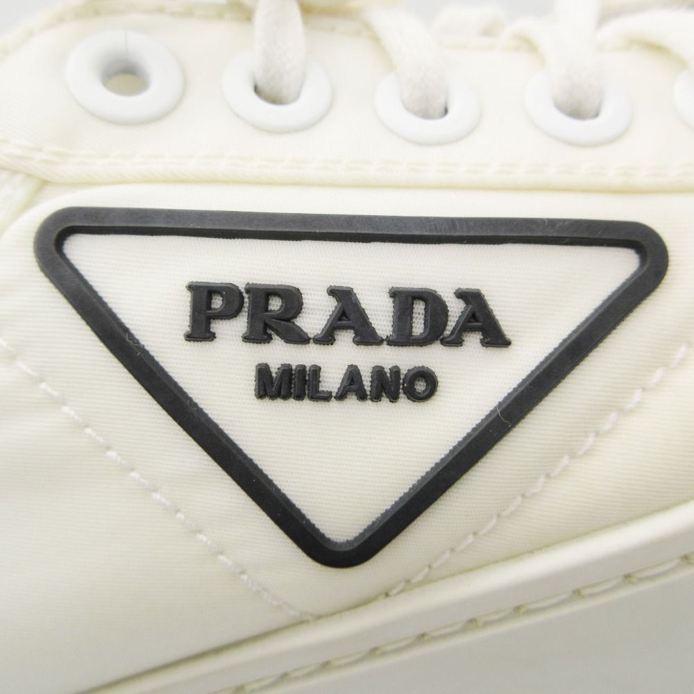 Prada Platform Sneakers Double Wheels Nylon Gabardine Shoes White — view 6
