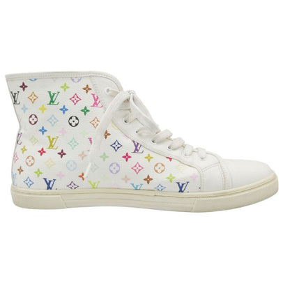 Louis Vuitton Sneakers Monogram Multicolor High Cut Shoes Leather LV Logo White — view 2