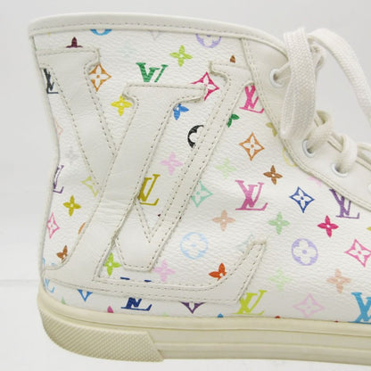Louis Vuitton Sneakers Monogram Multicolor High Cut Shoes Leather LV Logo White — view 7