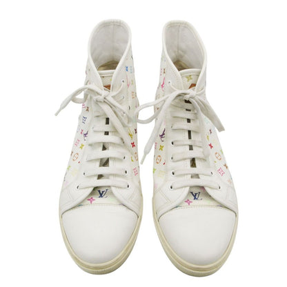 Louis Vuitton Sneakers Monogram Multicolor High Cut Shoes Leather LV Logo White — view 4