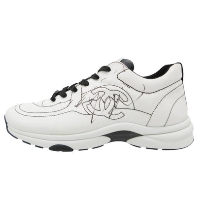 Chanel Sneakers CC Logo Stitch Shoes White