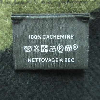 Hermes Scarf Cashmere Large Shawl Fringe Bicolor Black — view 4
