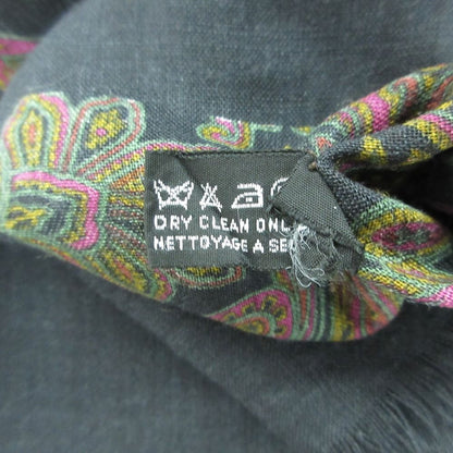 Chanel Scarf Large Shawl Silk Cashmere CC Logo Paisley Pattern Black — view 3