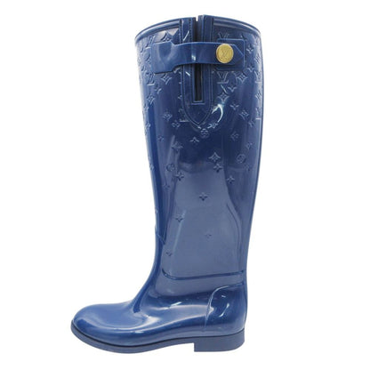 Louis Vuitton Boots Long Rain Lava Monogram LV Logo Shoes Blue