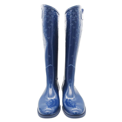 Louis Vuitton Boots Long Rain Lava Monogram LV Logo Shoes Blue — view 3